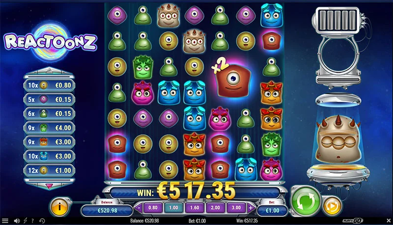 игровой автомат Reactoonz